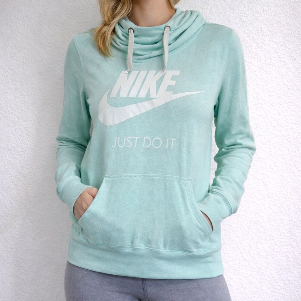 Nike Mint Green Cowl Neck Hooded Pullover Sz S NWT
